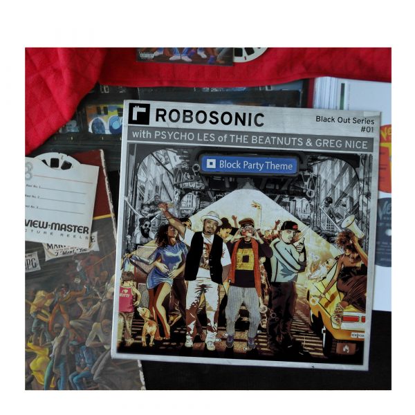 RBO01 - Robosonic, Beatnuts & Greg Nice Sticker "Block Party"